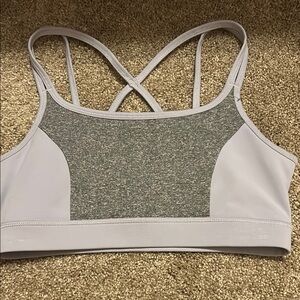 Gray and White Women's Sports Bra